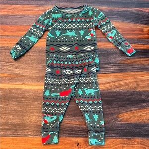 Cat & Jack Dinosaur Pajama Set - Teal and Red